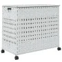 Cesto para ropa sucia con ruedas ratán blanco 66x35x60 cm de , Cestas para ropa - Ref: Foro24-372048, Precio: 82,26 €, Descue...