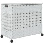 Cesto para ropa sucia con ruedas ratán blanco 66x35x60 cm de , Cestas para ropa - Ref: Foro24-372048, Precio: 82,53 €, Descue...