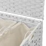 Cesto para ropa sucia con ruedas ratán blanco 66x35x60 cm de , Cestas para ropa - Ref: Foro24-372048, Precio: 82,26 €, Descue...