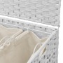 Cesto para ropa sucia con ruedas ratán blanco 66x35x60 cm de , Cestas para ropa - Ref: Foro24-372048, Precio: 82,53 €, Descue...