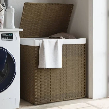 Cesto de ropa sucia con 2 secciones ratán sintético 53x35x57 cm de , Cestas para ropa - Ref: Foro24-372034, Precio: 45,05 €, ...