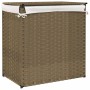 Cesto de ropa sucia con 2 secciones ratán sintético 53x35x57 cm de , Cestas para ropa - Ref: Foro24-372034, Precio: 60,49 €, ...