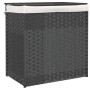 Cesto de ropa sucia 2 secciones ratán sintético gris 53x35x57cm de , Cestas para ropa - Ref: Foro24-372036, Precio: 67,32 €, ...