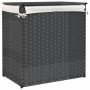Cesto de ropa sucia 2 secciones ratán sintético gris 53x35x57cm de , Cestas para ropa - Ref: Foro24-372036, Precio: 67,32 €, ...