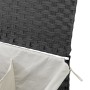 Cesto de ropa sucia 2 secciones ratán sintético gris 53x35x57cm de , Cestas para ropa - Ref: Foro24-372036, Precio: 67,32 €, ...