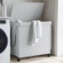Cesto para ropa sucia con ruedas ratán blanco 60x35x60,5 cm de , Cestas para ropa - Ref: Foro24-372043, Precio: 84,48 €, Desc...