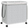 Cesto para ropa sucia con ruedas ratán blanco 60x35x60,5 cm de , Cestas para ropa - Ref: Foro24-372043, Precio: 84,48 €, Desc...