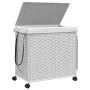 Cesto para ropa sucia con ruedas ratán blanco 60x35x60,5 cm de , Cestas para ropa - Ref: Foro24-372043, Precio: 83,30 €, Desc...