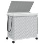 Cesto para ropa sucia con ruedas ratán blanco 60x35x60,5 cm de , Cestas para ropa - Ref: Foro24-372043, Precio: 84,48 €, Desc...