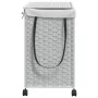 Cesto para ropa sucia con ruedas ratán blanco 60x35x60,5 cm de , Cestas para ropa - Ref: Foro24-372043, Precio: 83,30 €, Desc...