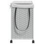Cesto para ropa sucia con ruedas ratán blanco 60x35x60,5 cm de , Cestas para ropa - Ref: Foro24-372043, Precio: 84,48 €, Desc...