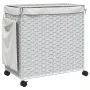 Cesto para ropa sucia con ruedas ratán blanco 60x35x60,5 cm de , Cestas para ropa - Ref: Foro24-372043, Precio: 83,30 €, Desc...