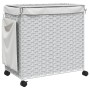 Cesto para ropa sucia con ruedas ratán blanco 60x35x60,5 cm de , Cestas para ropa - Ref: Foro24-372043, Precio: 84,48 €, Desc...
