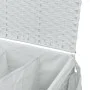 Cesto para ropa sucia con ruedas ratán blanco 60x35x60,5 cm de , Cestas para ropa - Ref: Foro24-372043, Precio: 83,30 €, Desc...