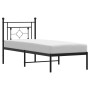 Estructura de cama con cabecero metal negro 80x200 cm de , Camas y somieres - Ref: Foro24-374330, Precio: 65,44 €, Descuento: %