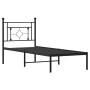 Estructura de cama con cabecero metal negro 80x200 cm de , Camas y somieres - Ref: Foro24-374330, Precio: 65,44 €, Descuento: %