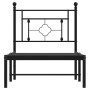 Estructura de cama con cabecero metal negro 80x200 cm de , Camas y somieres - Ref: Foro24-374330, Precio: 65,44 €, Descuento: %
