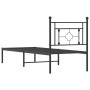Estructura de cama con cabecero metal negro 80x200 cm de , Camas y somieres - Ref: Foro24-374330, Precio: 65,44 €, Descuento: %