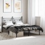 Estructura de cama con cabecero metal negro 140x190 cm de , Camas y somieres - Ref: Foro24-374339, Precio: 98,75 €, Descuento: %