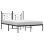 Estructura de cama con cabecero metal negro 140x190 cm de , Camas y somieres - Ref: Foro24-374339, Precio: 98,75 €, Descuento: %