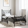 Estructura de cama con cabecero y estribo metal negro 75x190 cm de , Camas y somieres - Ref: Foro24-374347, Precio: 63,22 €, ...