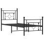 Estructura de cama con cabecero y estribo metal negro 75x190 cm de , Camas y somieres - Ref: Foro24-374347, Precio: 63,22 €, ...