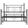Estructura de cama con cabecero y estribo metal negro 107x203cm de , Camas y somieres - Ref: Foro24-374353, Precio: 85,26 €, ...