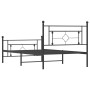 Estructura de cama con cabecero y estribo metal negro 107x203cm de , Camas y somieres - Ref: Foro24-374353, Precio: 85,26 €, ...