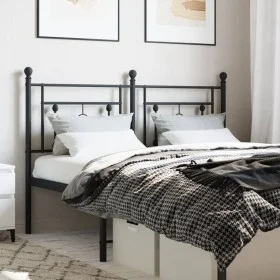 Black metal headboard 140 cm by , Headboards and footboards - Ref: Foro24-374372, Price: 45,81 €, Discount: %