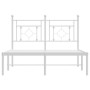 Estructura de cama de metal con cabecero blanca 120x190 cm de , Camas y somieres - Ref: Foro24-374385, Precio: 85,97 €, Descu...
