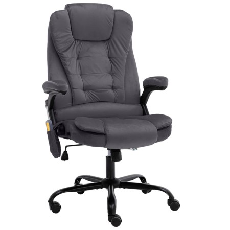 Silla de oficina de masaje terciopelo gris oscuro en Sillas de oficina | Comprar online en Foru.es