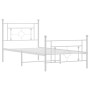 Estructura cama metal con cabecero y pie cama blanca 90x190 cm de , Camas y somieres - Ref: Foro24-374398, Precio: 73,77 €, D...