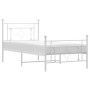 Estructura cama metal con cabecero y pie cama blanca 100x200 cm de , Camas y somieres - Ref: Foro24-374401, Precio: 85,61 €, ...
