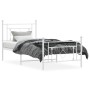 Estructura cama metal con cabecero y pie cama blanca 100x200 cm de , Camas y somieres - Ref: Foro24-374401, Precio: 85,61 €, ...