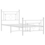 Estructura cama metal con cabecero y pie cama blanca 100x200 cm de , Camas y somieres - Ref: Foro24-374401, Precio: 85,61 €, ...