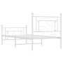 Estructura cama metal con cabecero y pie cama blanca 100x200 cm de , Camas y somieres - Ref: Foro24-374401, Precio: 85,61 €, ...