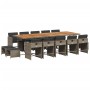 Set comedor de jardín con cojines 15 pzas ratán sintético gris en Conjuntos de jardín | Comprar online en Foru.es