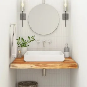 Square bathroom countertop solid acacia wood 60x60x2.5 cm by , Countertops - Ref: Foro24-370258, Price: 62,22 €, Discount: %