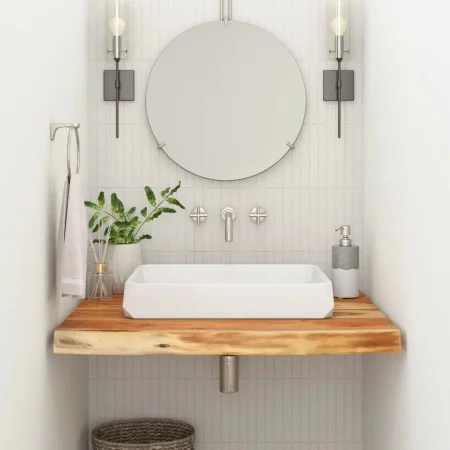 Quadratische Badezimmerarbeitsplatte aus massivem Akazienholz 60x60x2,5 cm von , Arbeitsplatten - Ref: Foro24-370258, Preis: ...