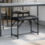 Banco de comedor acero y cuero sintético negro 62x32x45 cm de , Bancos de comedor y cocina - Ref: Foro24-835217, Precio: 40,8...