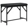 Dining bench made of black steel and synthetic leather 62x32x45 cm by , Dining and kitchen benches - Ref: Foro24-835217, Pric...