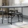 Dining bench made of black steel and synthetic leather 62x32x45 cm by , Dining and kitchen benches - Ref: Foro24-835217, Pric...