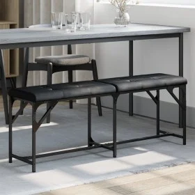 Esszimmerbank Stahl und Kunstleder schwarz 124x32x45 cm von , Ess- und Küchenbänke - Ref: Foro24-835220, Preis: 60,12 €, Raba...