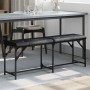 Banco de comedor acero y cuero sintético negro 124x32x45 cm de , Bancos de comedor y cocina - Ref: Foro24-835220, Precio: 60,...