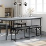 Banco de comedor acero y cuero sintético negro 124x32x45 cm de , Bancos de comedor y cocina - Ref: Foro24-835220, Precio: 60,...