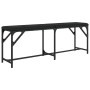 Banco de comedor acero y cuero sintético negro 124x32x45 cm de , Bancos de comedor y cocina - Ref: Foro24-835220, Precio: 60,...