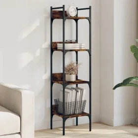 Librería de 4 estantes madera roble ahumado 35x30x138,5 cm de , Librerías y estanterías - Ref: Foro24-838850, Precio: 43,56 €...
