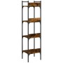 Librería de 4 estantes madera roble ahumado 35x30x138,5 cm de , Librerías y estanterías - Ref: Foro24-838850, Precio: 44,15 €...