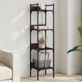 Librería de 4 estantes madera roble marrón 35x30x138,5 cm de , Librerías y estanterías - Ref: Foro24-838852, Precio: 44,00 €,...