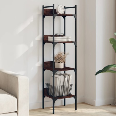 Librería de 4 estantes madera roble marrón 35x30x138,5 cm de , Librerías y estanterías - Ref: Foro24-838852, Precio: 44,55 €,...
